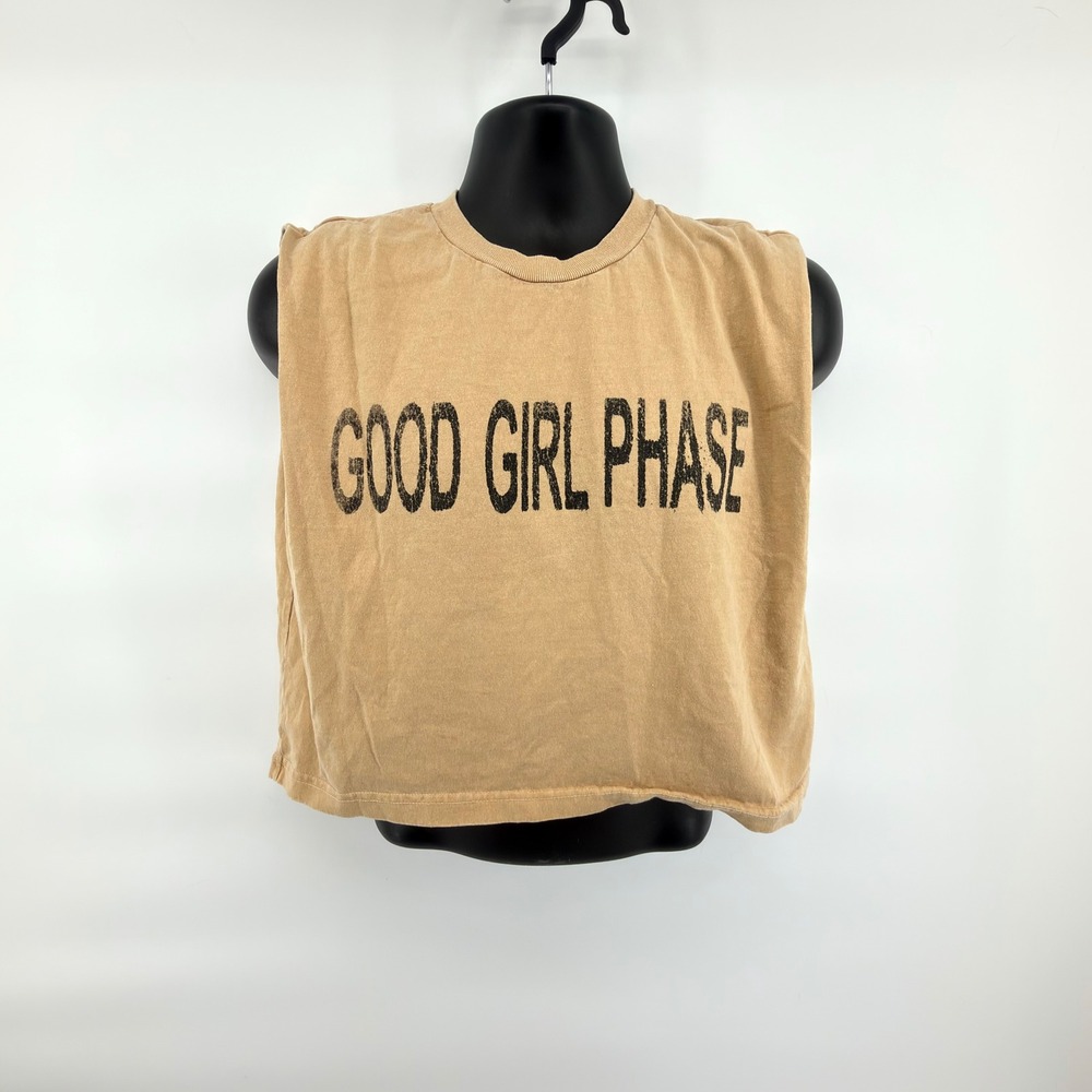 Hardy Graphic Muscle Tank Women S Tan Good Girl Bad Girl Phase Cropped Tee
